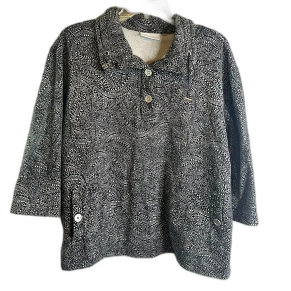 Chicos Weekends Abstract 1/2 Sleeve Pullover Size L/XL - Picture 1 of 8
